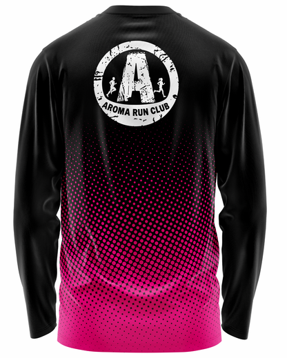 Aroma Run Club Long Sleeve Tee - Black/Pink