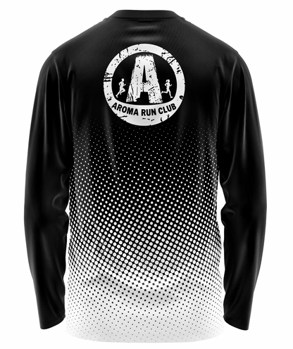 Aroma Run Club Long Sleeve Tee - Black/White