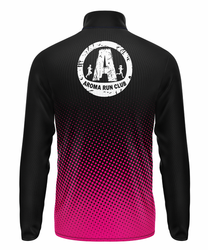 Aroma Run Club 1/4 Zip - Black/Pink