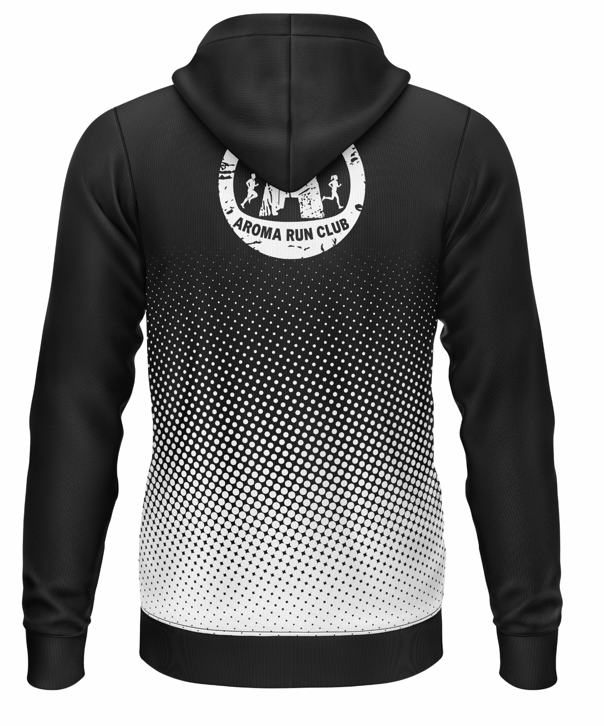 Aroma Run Club Hoodie (Polyester) - Black/White