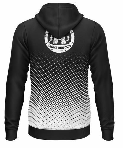Aroma Run Club Hoodie (Polyester) - Black/White