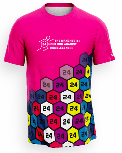 Technical Running Tee – The 24-Hour Run Against Homelessness (Manchester) (Pink)