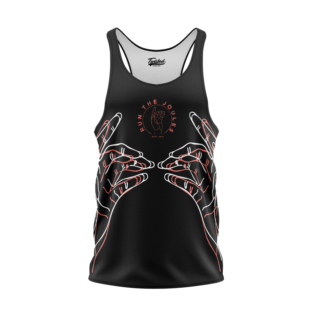 Run The Joules Vest - Black/Salmon