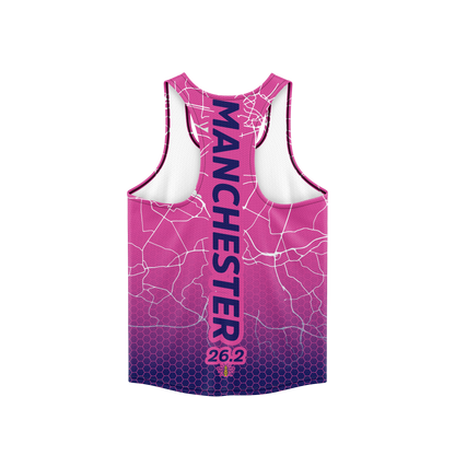 Pink/Navy Manchester 26.2 Race/Finisher Vest – A Marathon Worthy Tribute (Pre-Order) Please Read Description