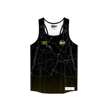 Black/Yellow Manchester 26.2 Race/Finisher Vest – A Marathon Worthy Tribute (Pre-Order) Please Read Description