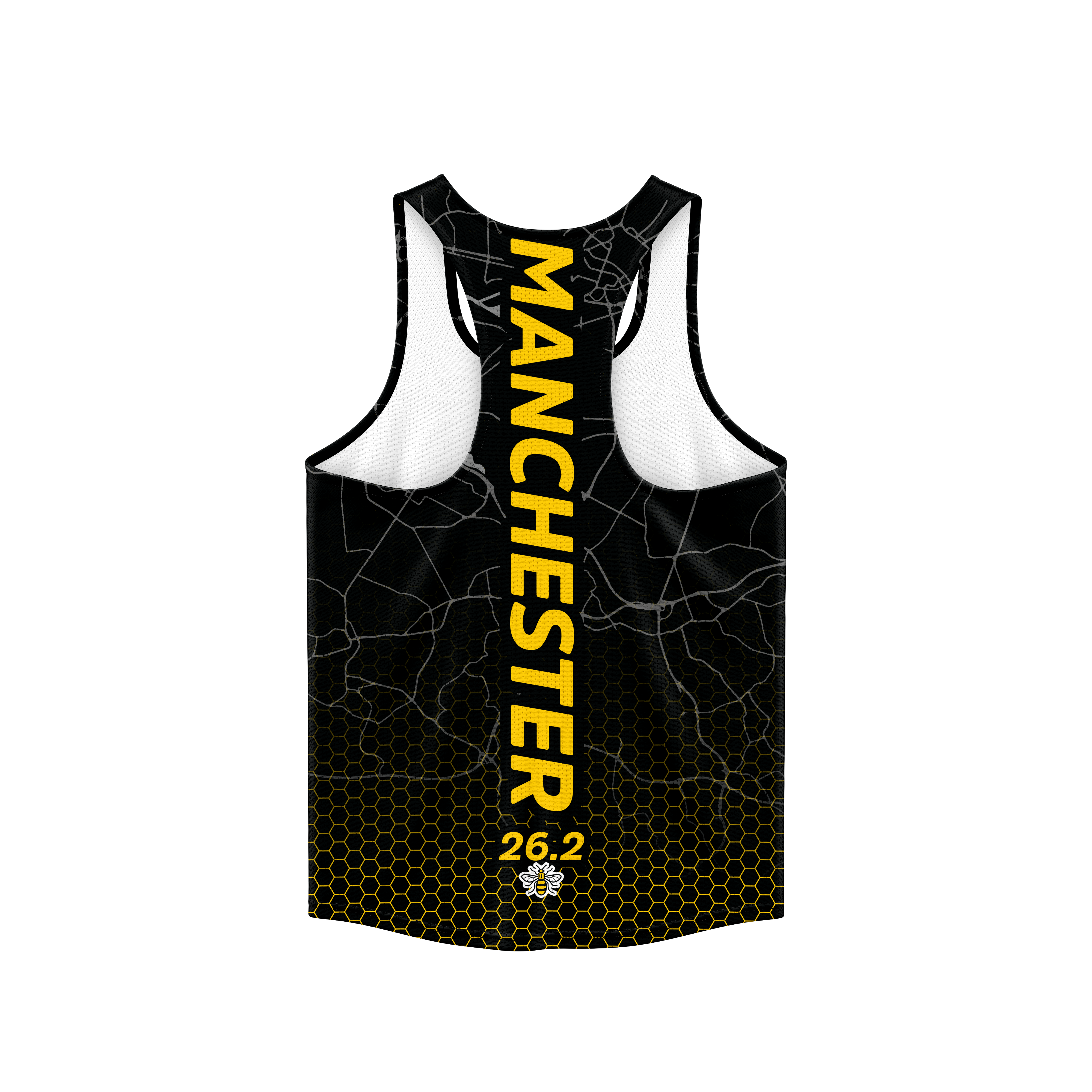 Black/Yellow Manchester 26.2 Race/Finisher Vest – A Marathon Worthy Tribute (Pre-Order) Please Read Description