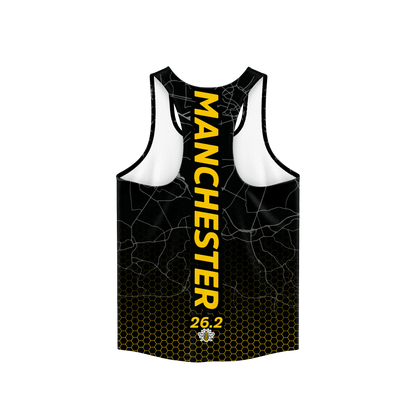 Black/Yellow Manchester 26.2 Race/Finisher Vest – A Marathon Worthy Tribute (Pre-Order) Please Read Description