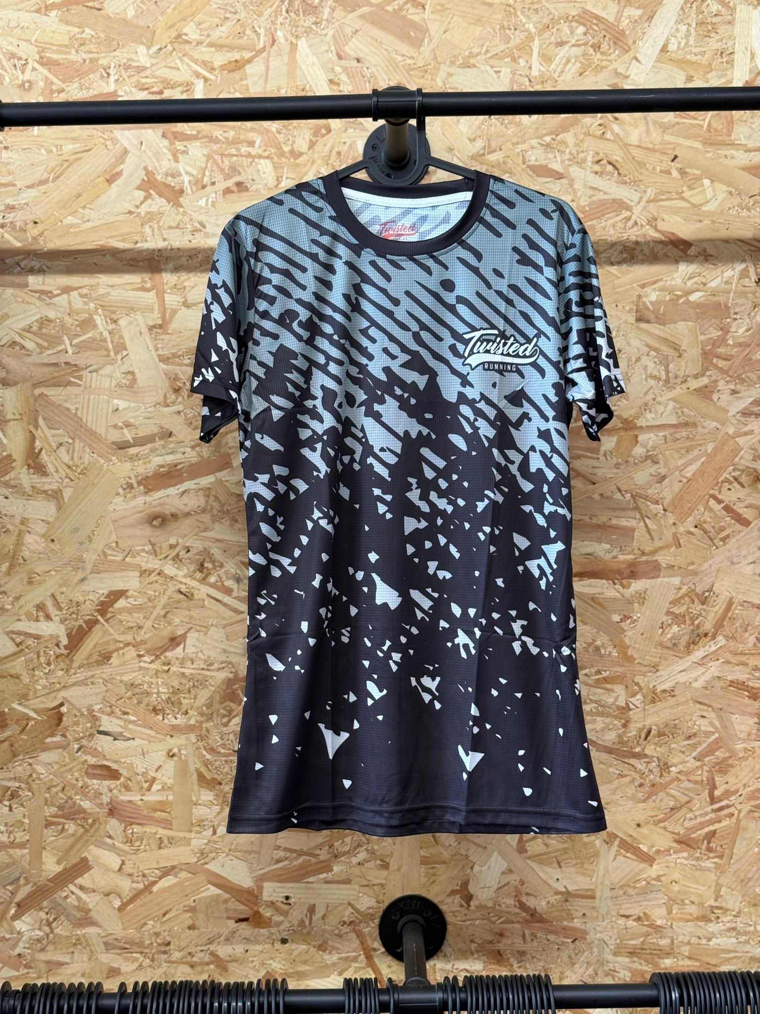 ⚫ Inverted Trails Tee – Grey/White (Black Base)