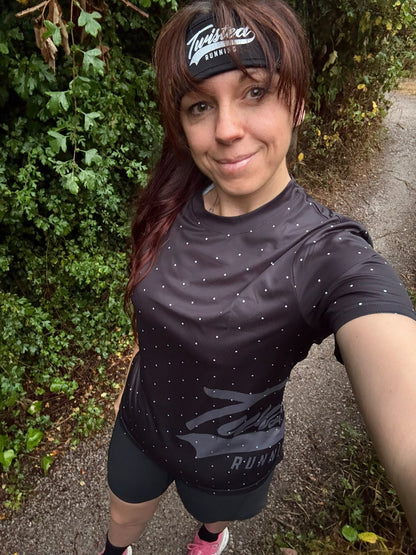 Black Polka Dot Short Sleeve Ultra Light Technical T-Shirt