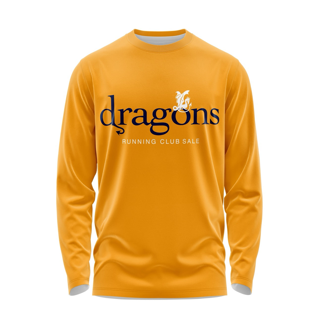 Dragons Running Club Sale Long Sleeve Tee - Fluro Amber/Navy
