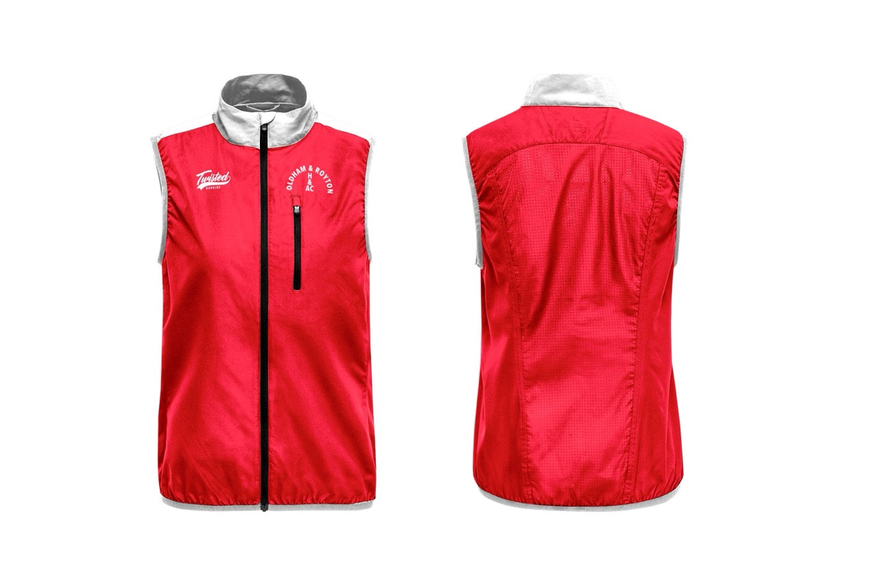 Oldham & Royton Gilet - Red/White
