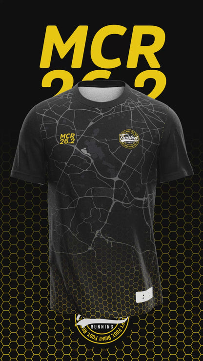 Black/Yellow Manchester 26.2 Race/Finisher Vest – A Marathon Worthy Tribute (Pre-Order)