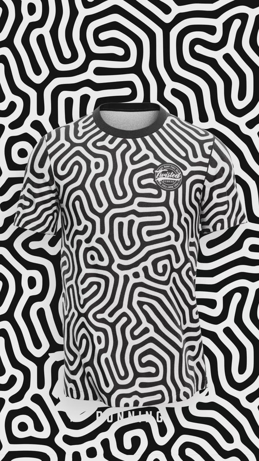 A-MAZE-ING Technical Race Tee –  Black & White