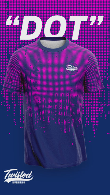 "Dot" Technical Running Tee (Navy/Pink)