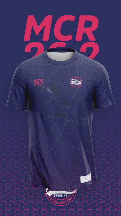 Navy/Pink Manchester 26.2 Race/Finisher Vest – A Marathon Worthy Tribute (Pre-Order)