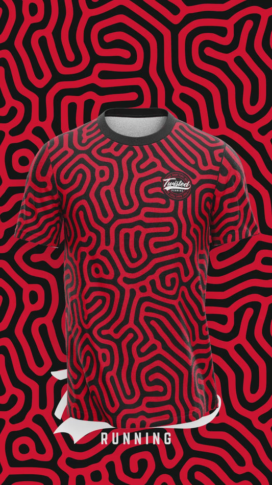 A-MAZE-ING Technical Race Tee –  Black & Red