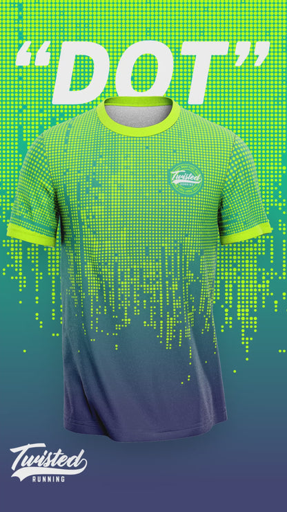 "Dot" Technical Running Tee (Green/Blue) (VOLT)