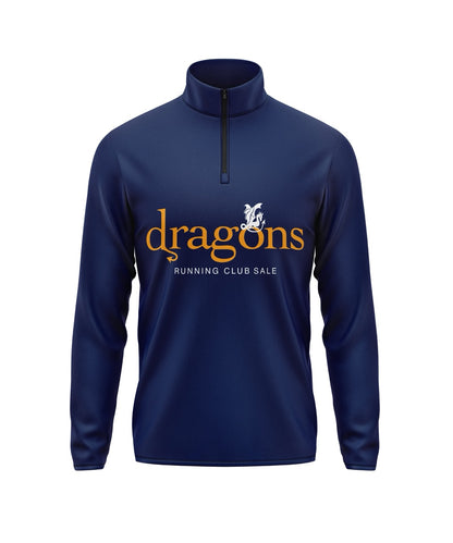 Dragons Running Club Sale 1/4 Zip - Navy/Amber