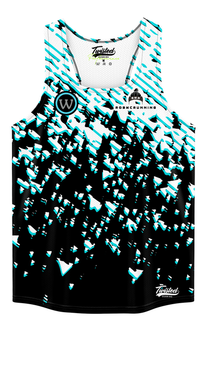 Rob McRunning - Waterside Vest - Black/White/Aqua