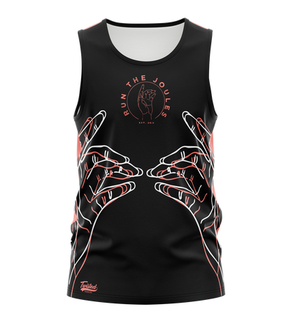 Run The Joules Tank - Black/Salmon