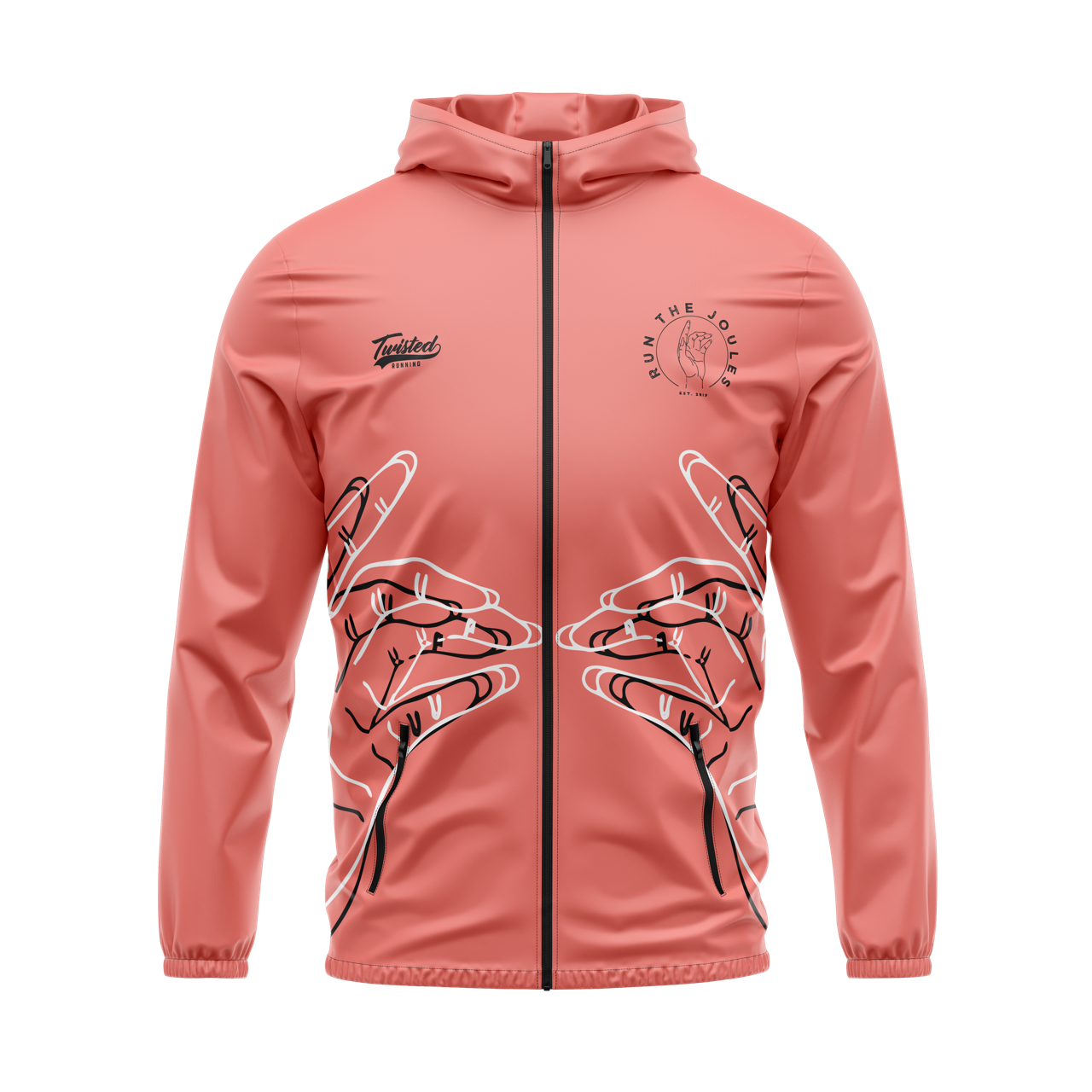 Run The Joules Windbreaker - Salmon/Black